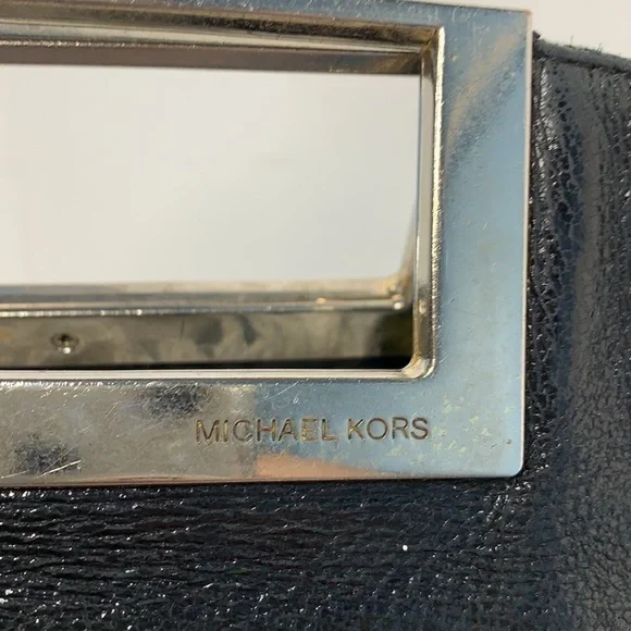 Michael Kors shinny black leather night out bag